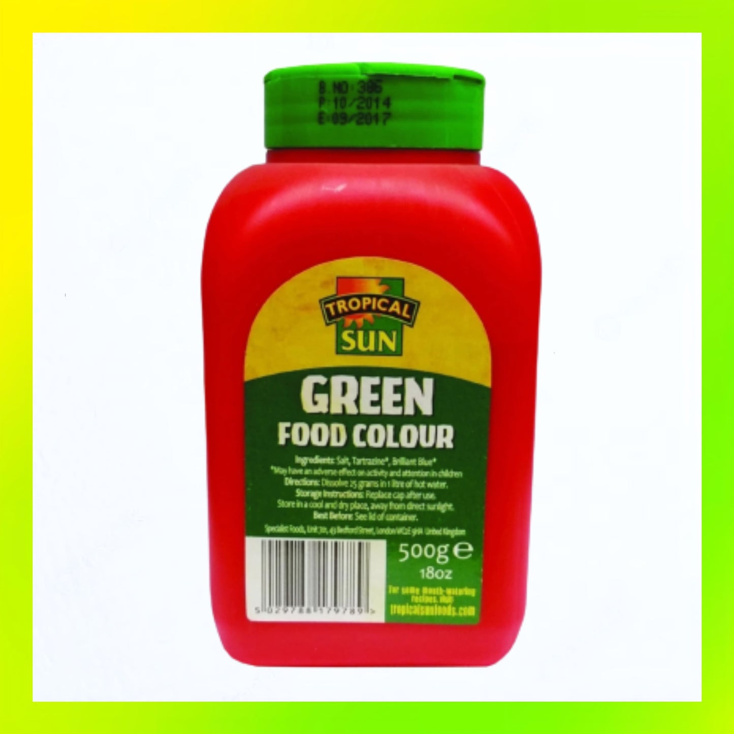 Tropical Sun Food Colour Green 500g