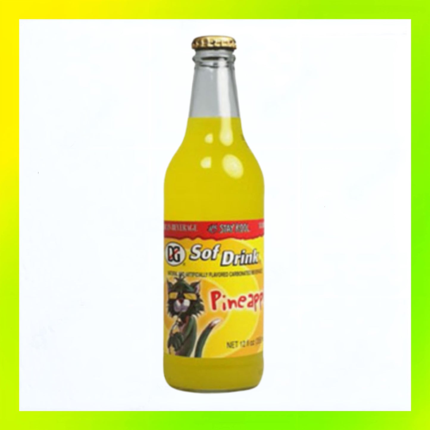 DG Pineapple Soda Glass Bottle 354ml
