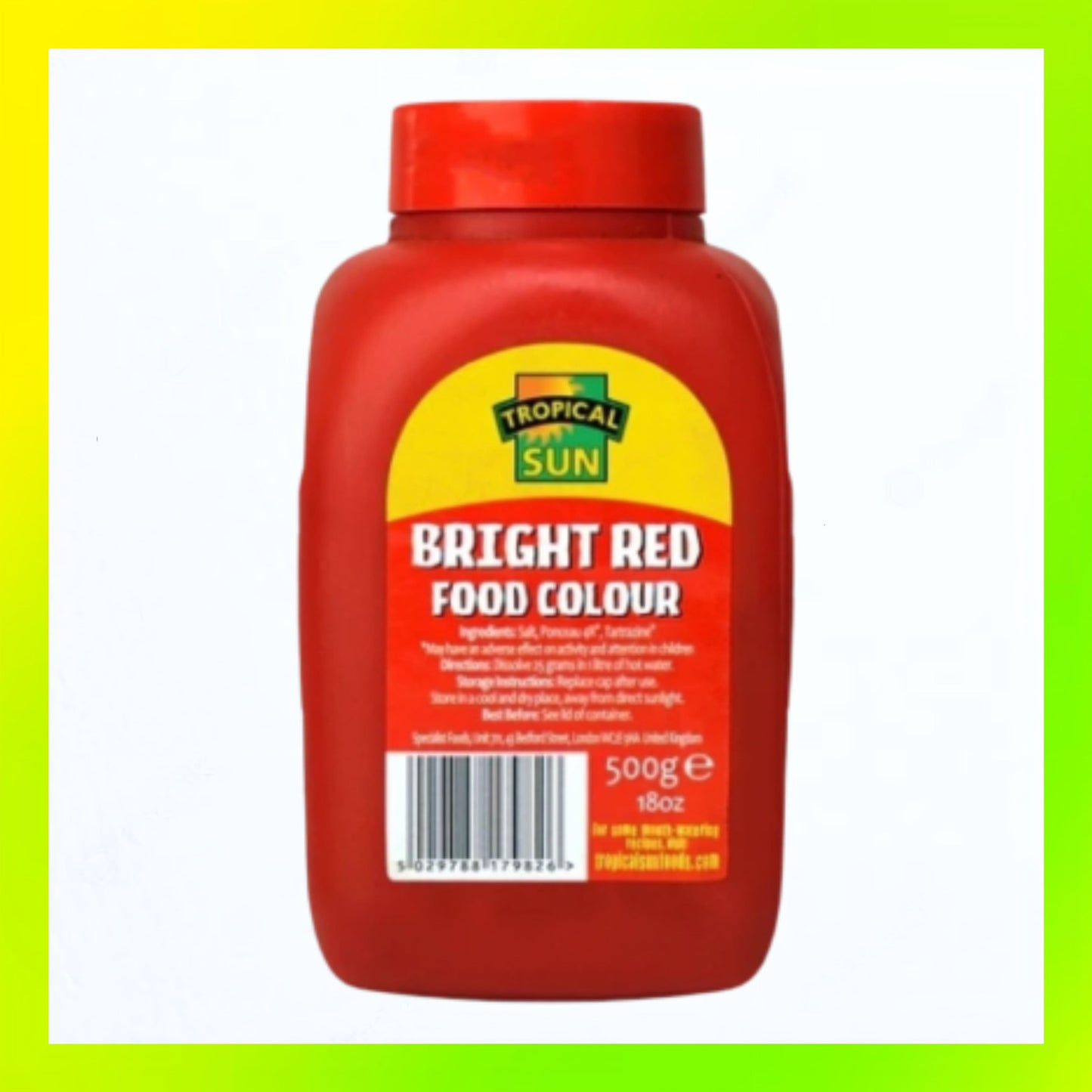 Tropical Sun Food Colour Bright Red 500g