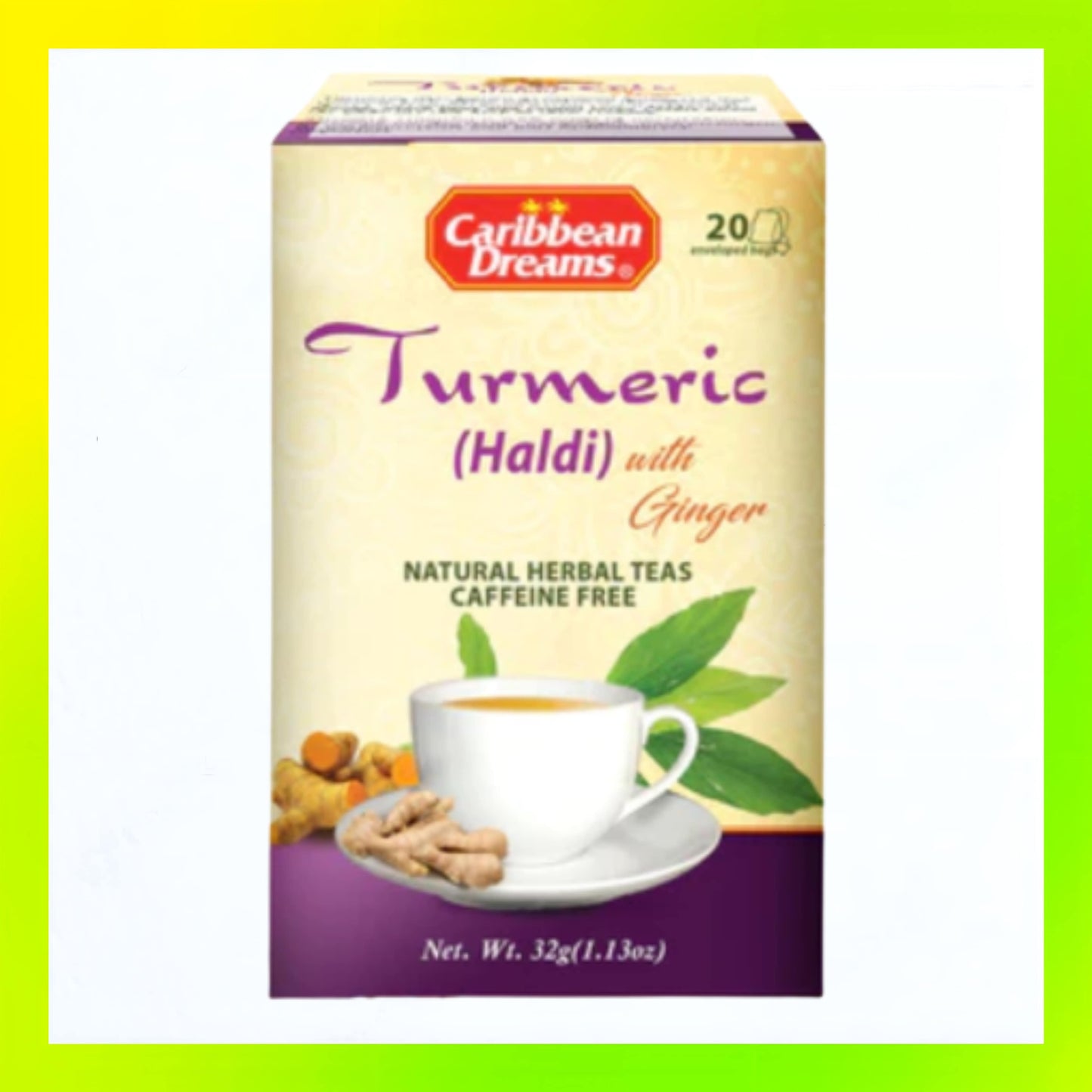 Caribbean Dreams Tumeric Ginger Tea 20's