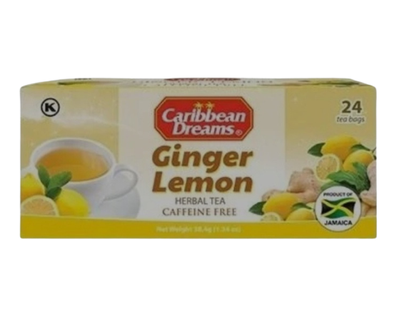 Caribbean Dreams Ginger Lemon Herbal Tea, 24 teabags