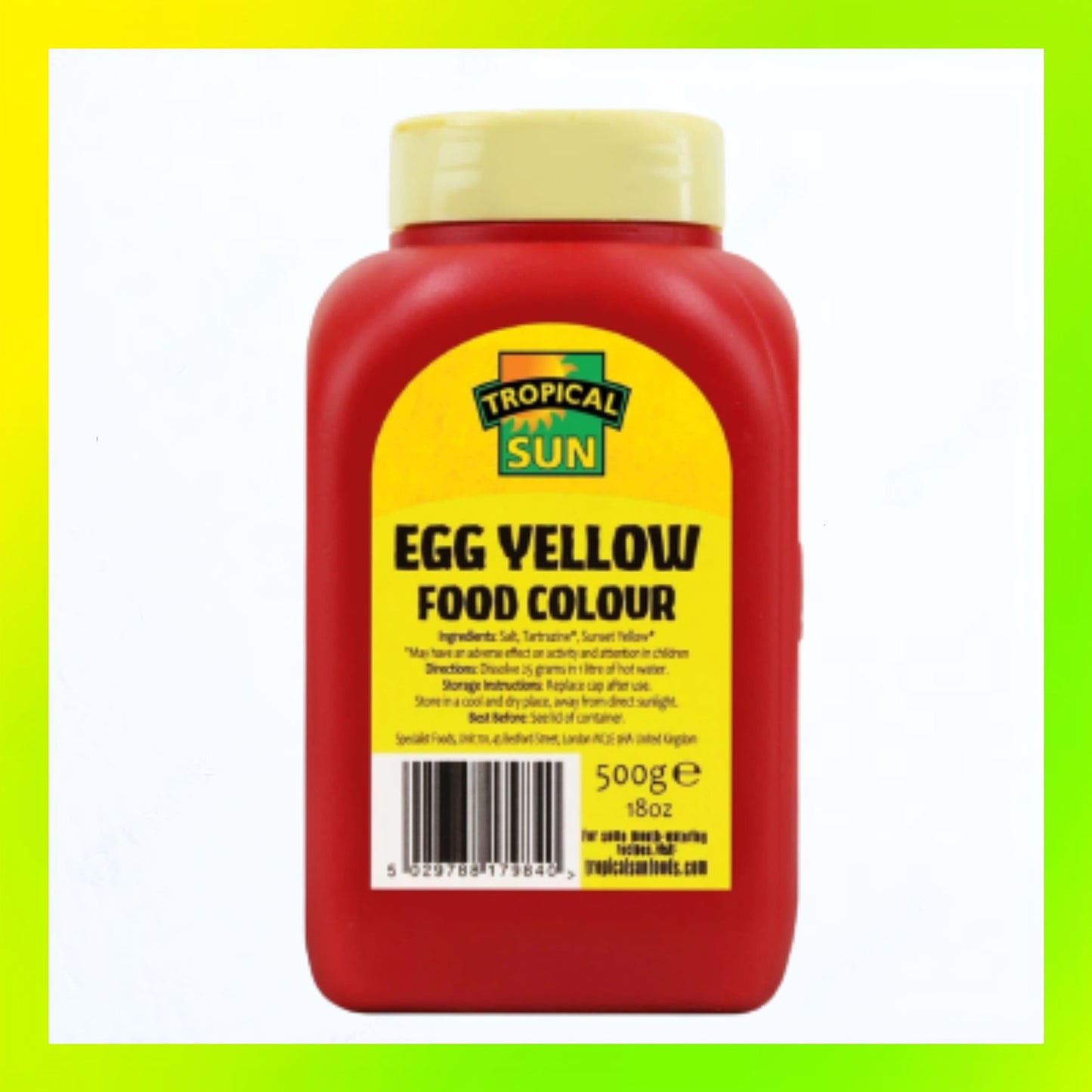 Tropical Sun Food Colour Egg Yellow 500g